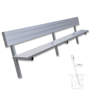 Player Bench with Seat Back - 15 ft. - In-Ground